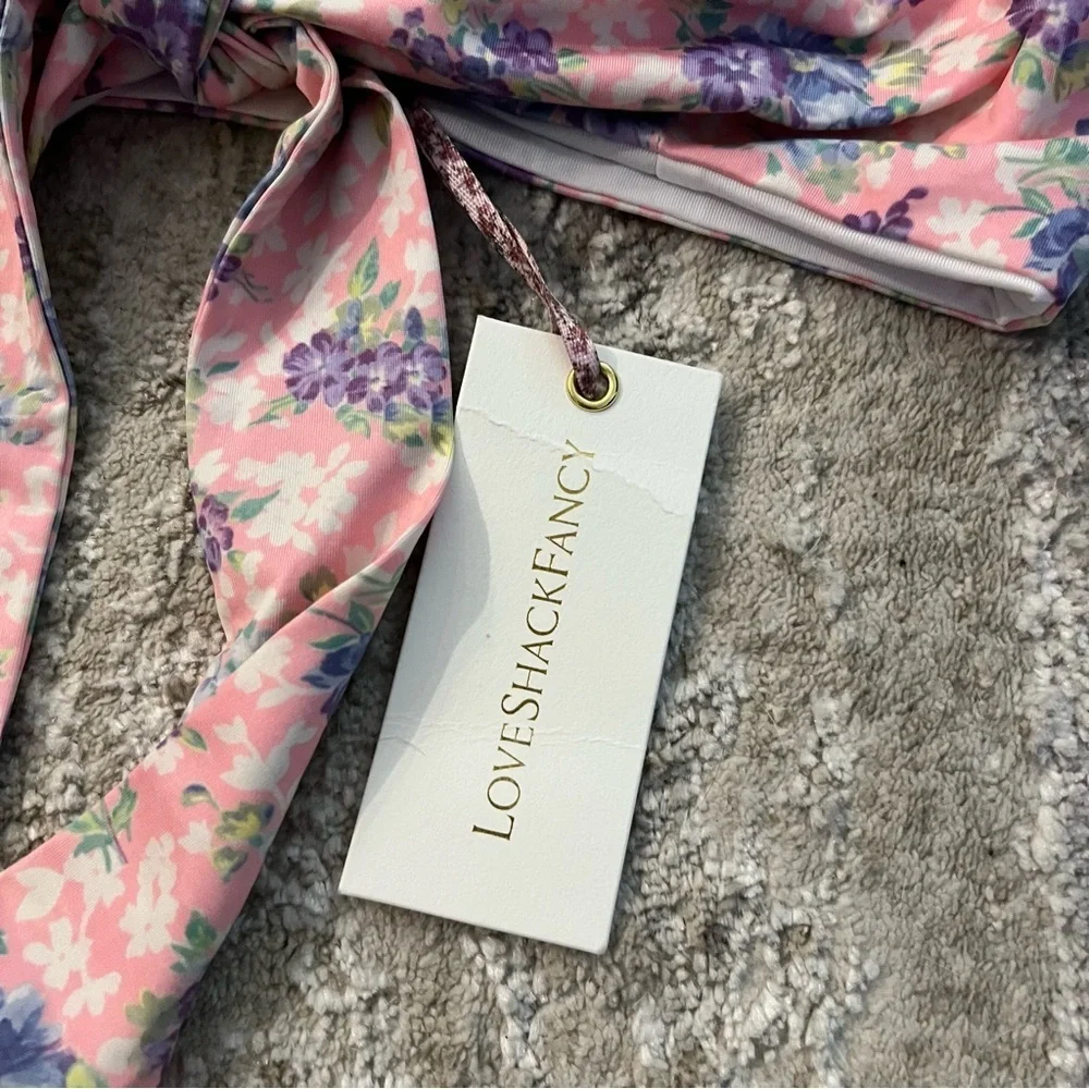 NWT LoveShackFancy Palm Bikini Top